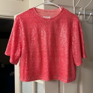 H&M sequined top. Pink.